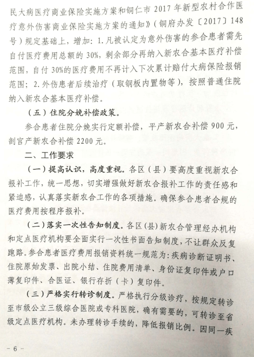 关于调整农合政策的通知